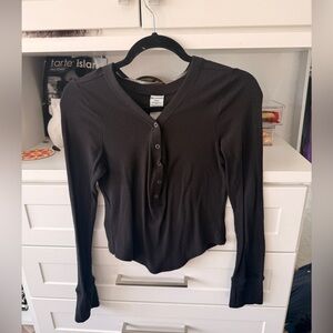 Black Button-Up Women's Top